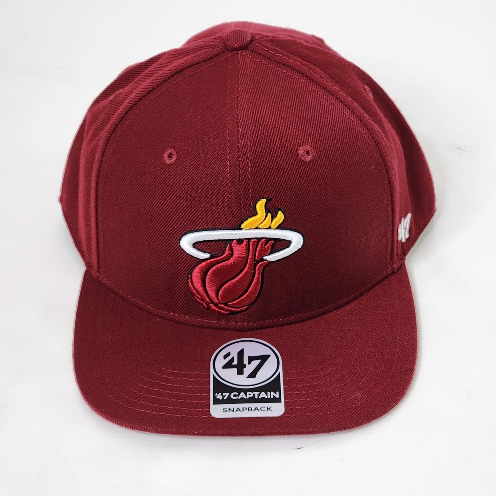 Miami Heat NBA No Shot Captain‎ Hat Snapback Adjustable '47 Brand Red Cap
